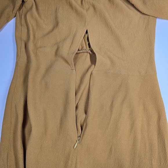 Reformation Westport Dress Sz 2 Mustard High Low Mini Front Midi Back Keyhole - Picture 8 of 13